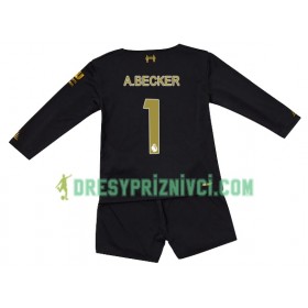 Fotbalový Komplet Liverpool Brankářské A.BECKER 1 Dětské Domácí 2019-2020 Dlouhý Rukáv (+ trenýrky)